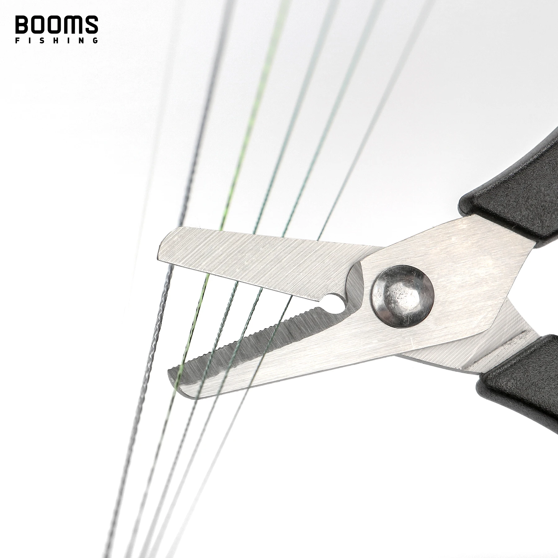 Booms Fishing S01 Braid Line Scissor Fishing Line Scissors with Retractable Badge Holder Carabiner Tackle Boxes Accessorie