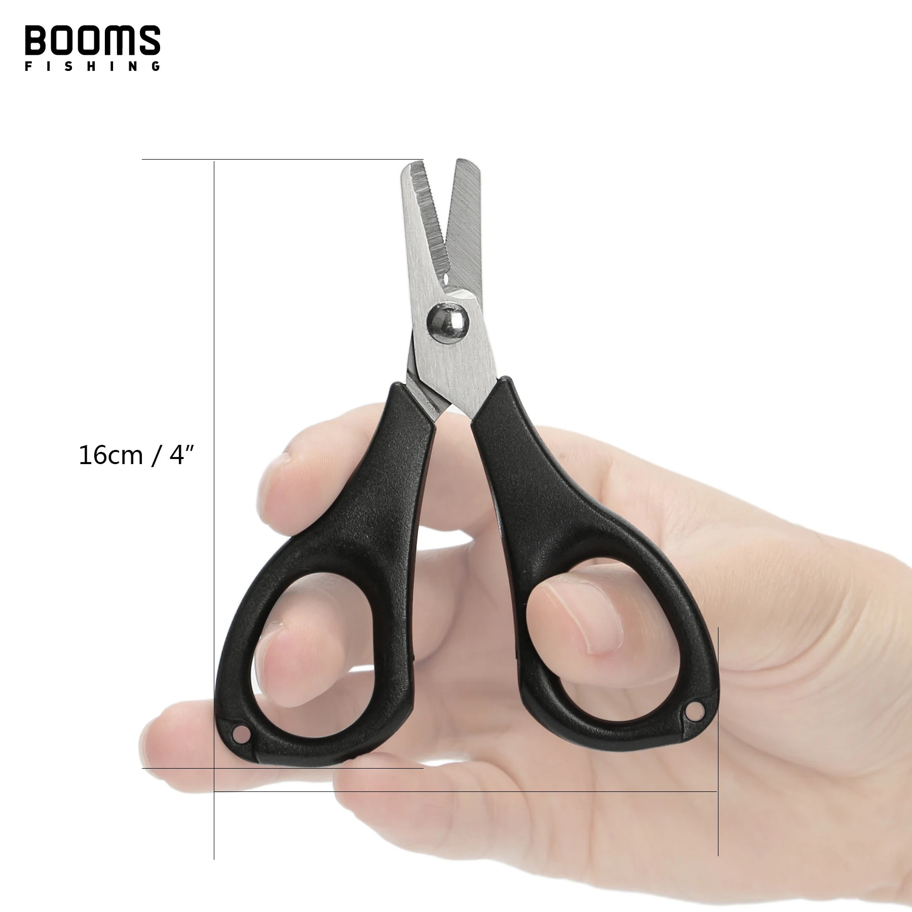 Booms Fishing S01 Braid Line Scissor Fishing Line Scissors with Retractable Badge Holder Carabiner Tackle Boxes Accessorie