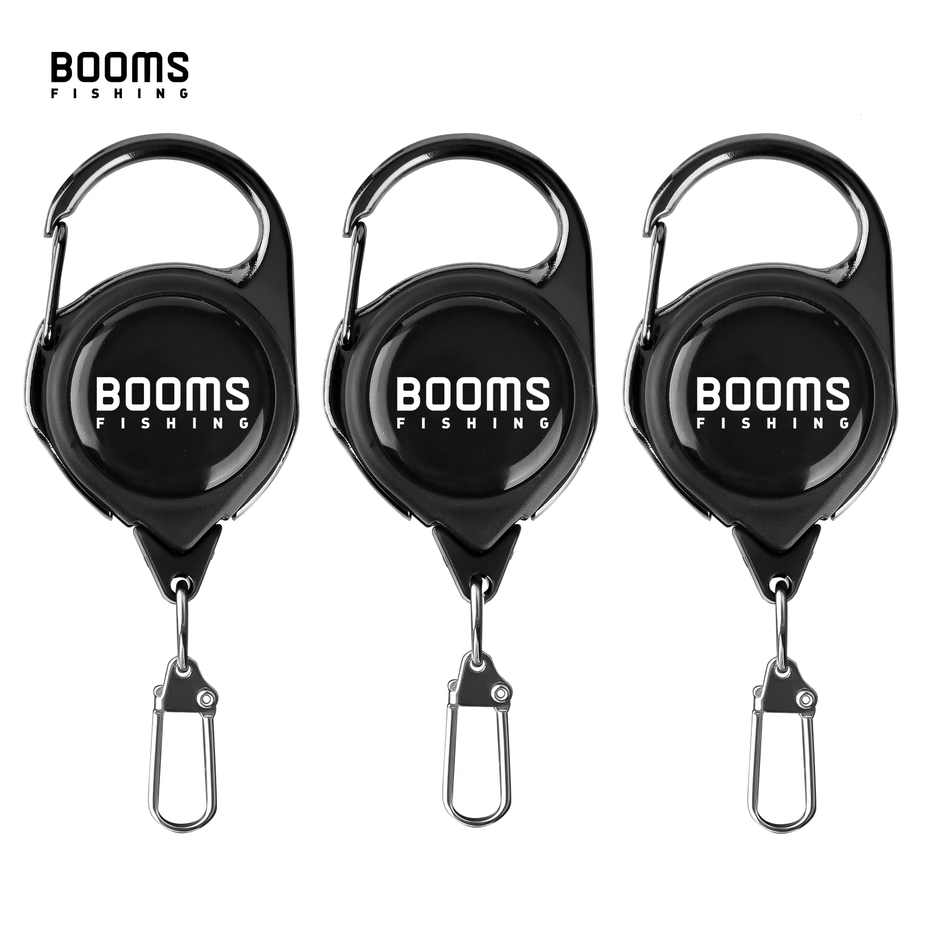 Booms Fishing S01 Braid Line Scissor Fishing Line Scissors with Retractable Badge Holder Carabiner Tackle Boxes Accessorie