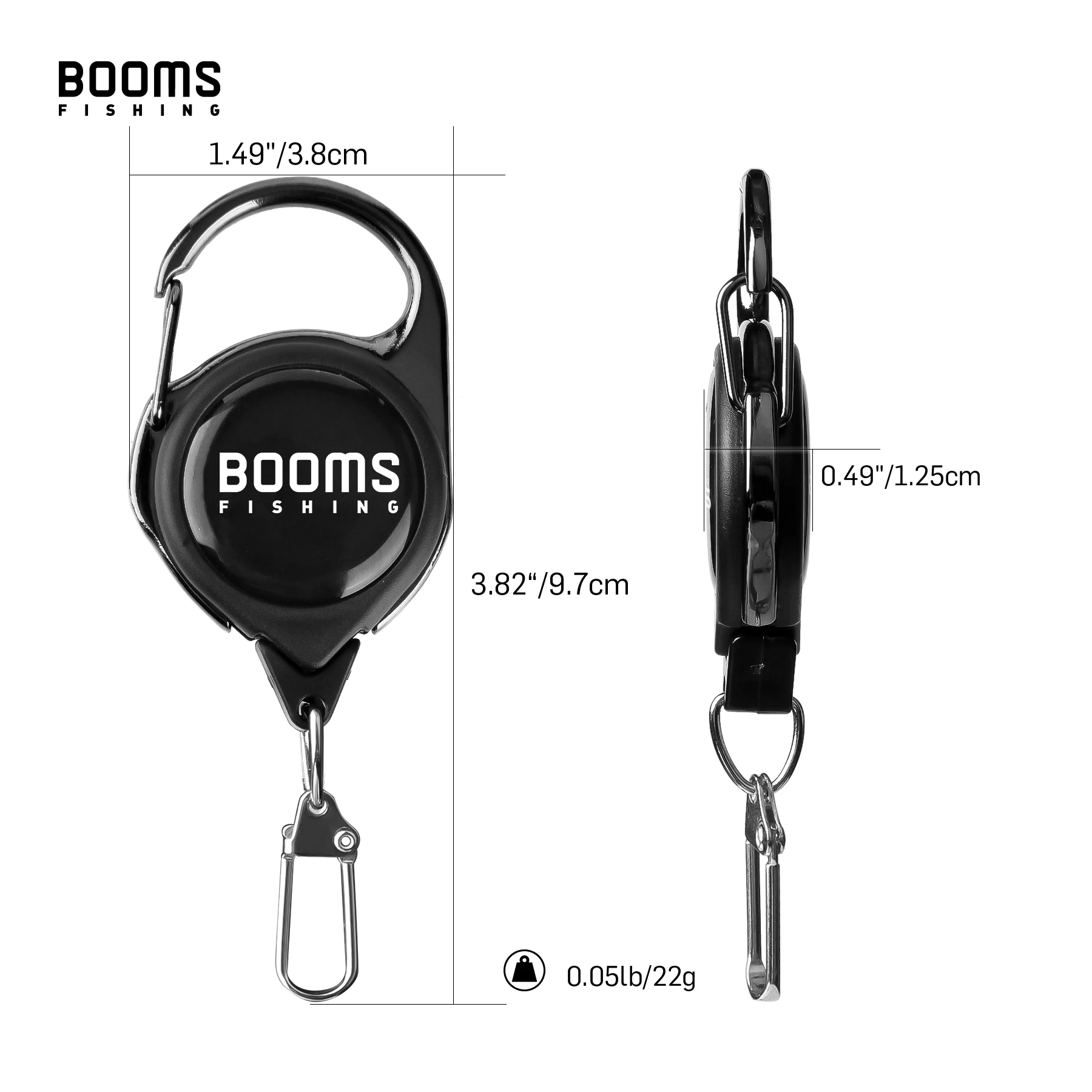 Booms Fishing S01 Braid Line Scissor Fishing Line Scissors with Retractable Badge Holder Carabiner Tackle Boxes Accessorie