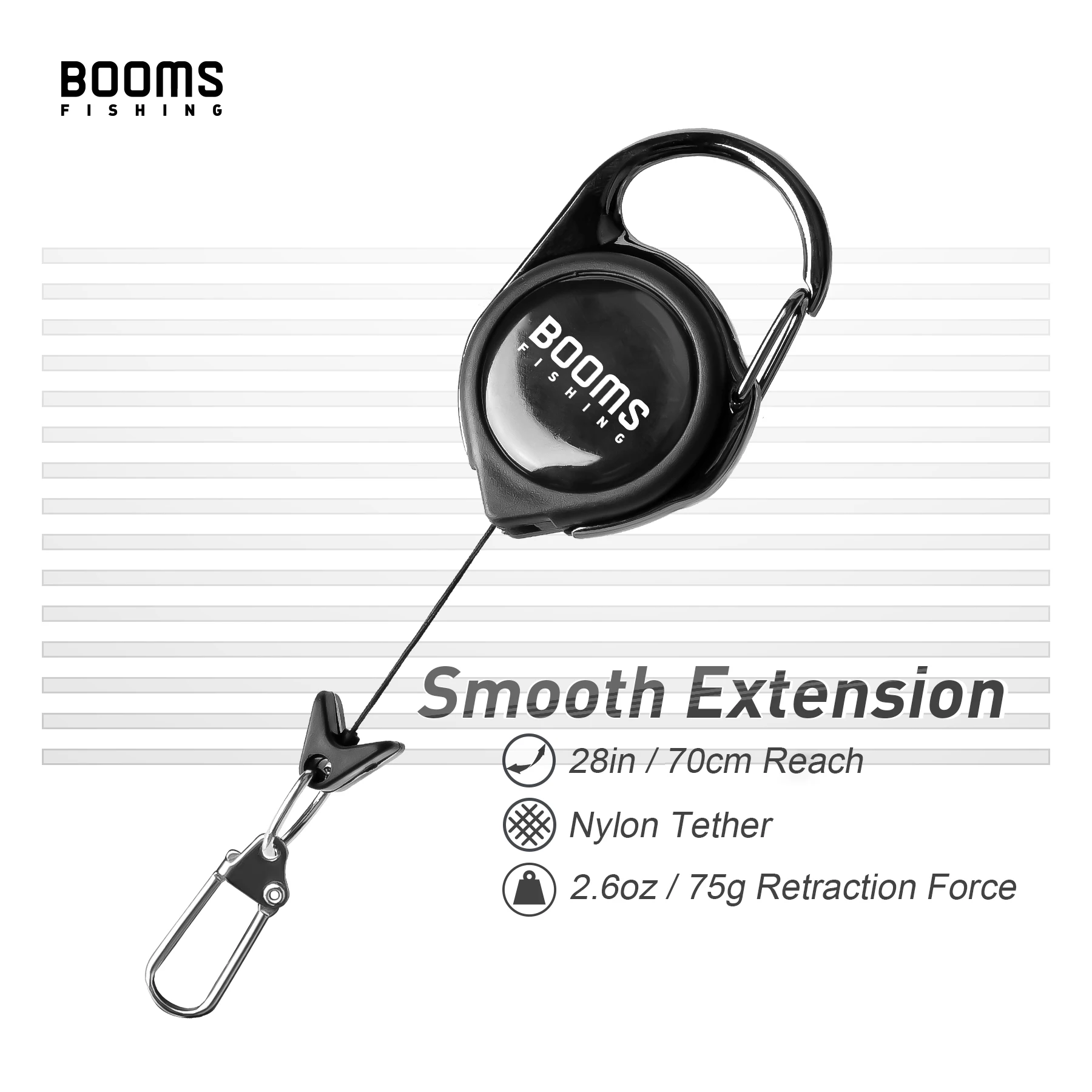 Booms Fishing S01 Braid Line Scissor Fishing Line Scissors with Retractable Badge Holder Carabiner Tackle Boxes Accessorie