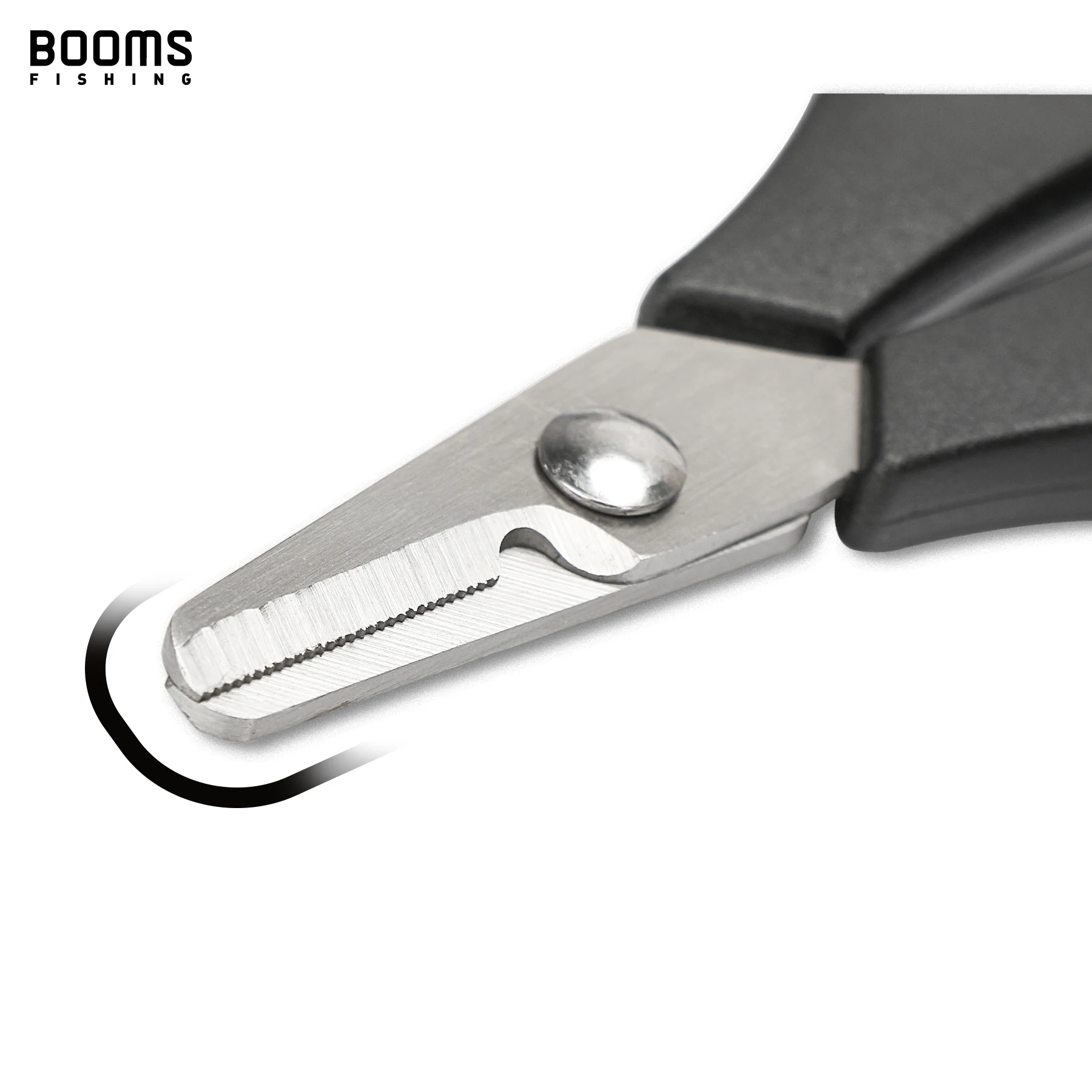 Booms Fishing S01 Braid Line Scissor Fishing Line Scissors with Retractable Badge Holder Carabiner Tackle Boxes Accessorie