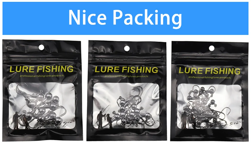 50pcs/set Crappie Jig Heads Fishing Hooks 1g 2g 3.5g Crank Jig Head Fishing Hook Lures Bait Soft Worm Fishhook Accessories For F