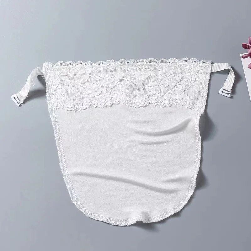 New Silk Tube Bra With Elastic Band Women Easy Clip-on Lace Solid Color Mock Camisole Insert Wrapped Chest Tube Tops Fake Collar