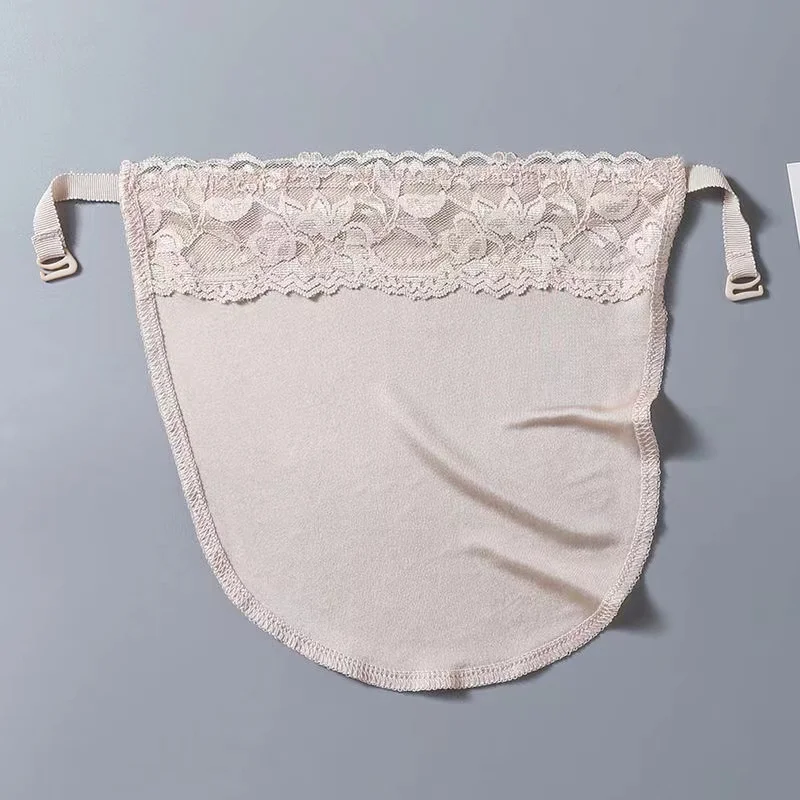 New Silk Tube Bra With Elastic Band Women Easy Clip-on Lace Solid Color Mock Camisole Insert Wrapped Chest Tube Tops Fake Collar