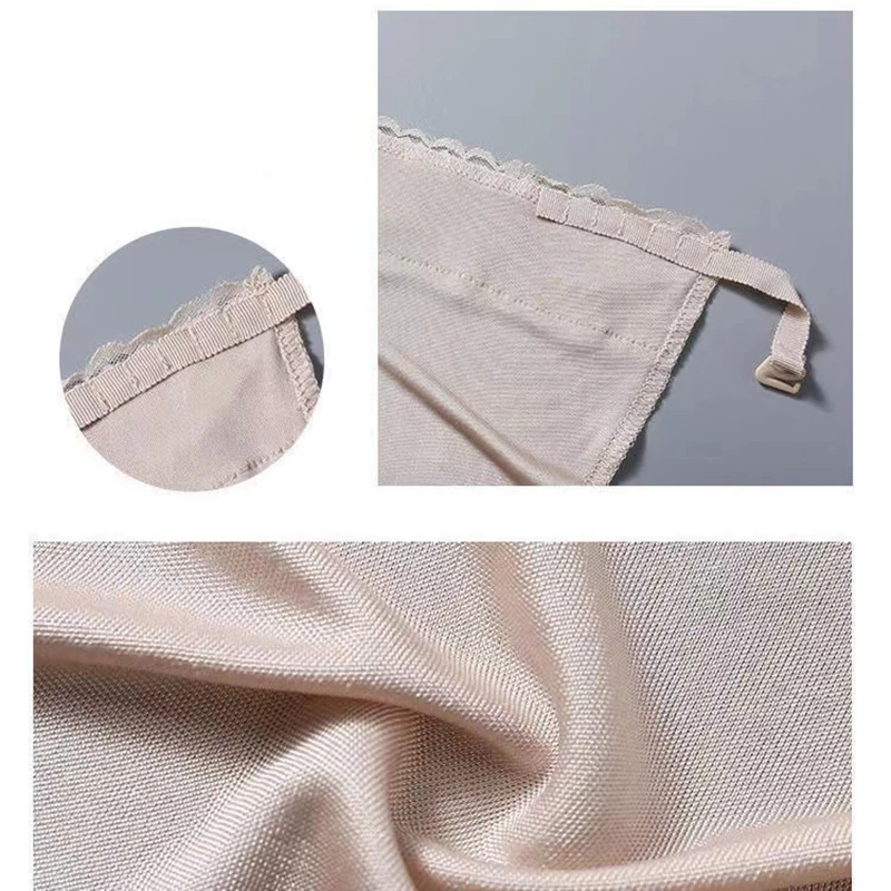New Silk Tube Bra With Elastic Band Women Easy Clip-on Lace Solid Color Mock Camisole Insert Wrapped Chest Tube Tops Fake Collar