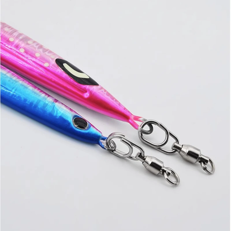 10-50pc Fishing Connector Rolling Swivel Snap Stainless Steel Fishing Swivels Ball Bearing Fast Snap Clip Fishing Lure Connector