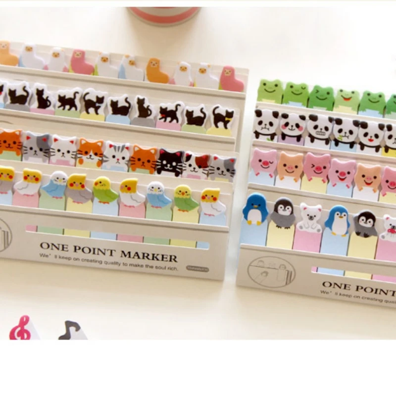 Korean Stationery Cartoon Animal Cute Sit N Times Paste Personality Mini Note Post Sticky Notes Cute Stationary Supplies