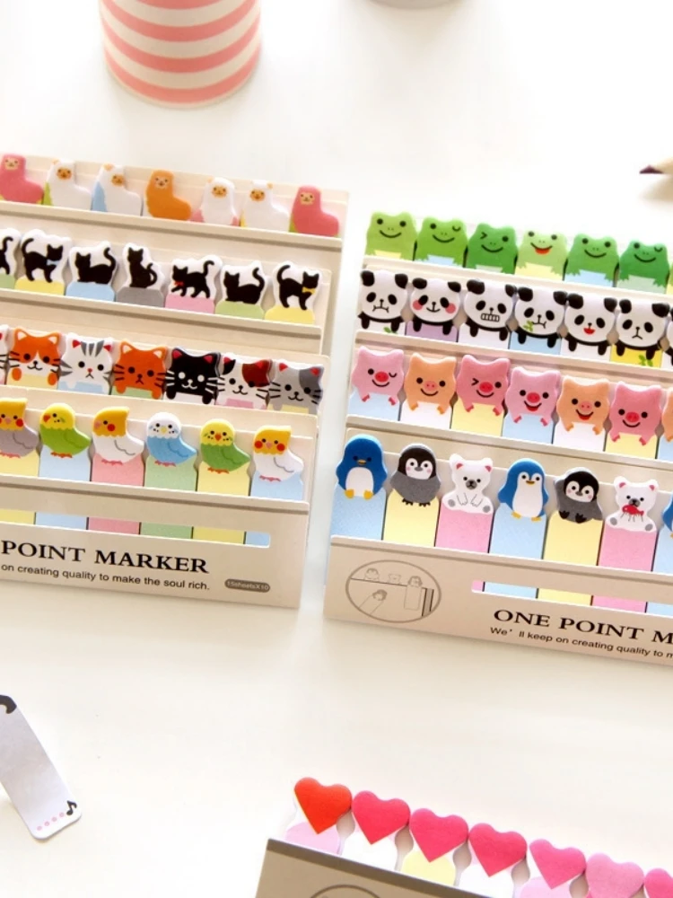 Korean Stationery Cartoon Animal Cute Sit N Times Paste Personality Mini Note Post Sticky Notes Cute Stationary Supplies