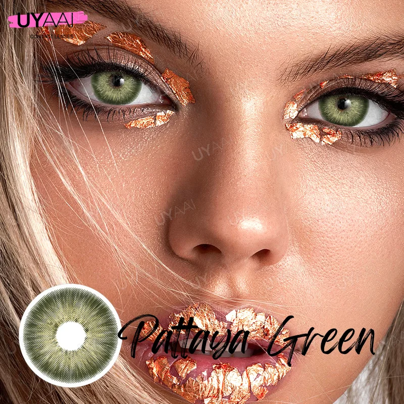 UYAAI 1 Pair Pupils Color Contact Lenses Green Colored Lenses Natural Colored Eye Lenses Cosmetics Eye Color Lenses