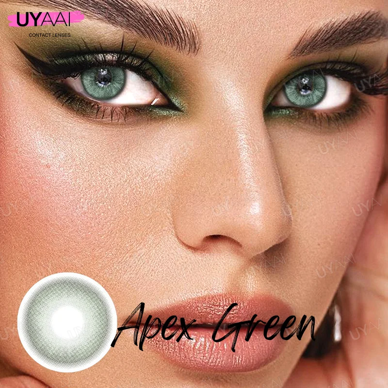 UYAAI 1 Pair Pupils Color Contact Lenses Green Colored Lenses Natural Colored Eye Lenses Cosmetics Eye Color Lenses