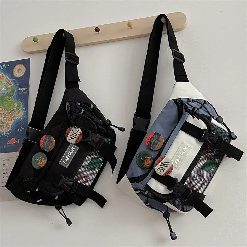 Japanese Crossbody Bag Male Korean Unisex Girl Student Chest Bag Hong Kong Style Retro Waist Bag