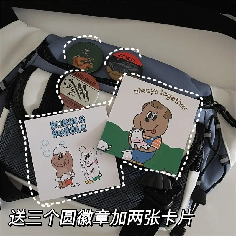 Japanese Crossbody Bag Male Korean Unisex Girl Student Chest Bag Hong Kong Style Retro Waist Bag