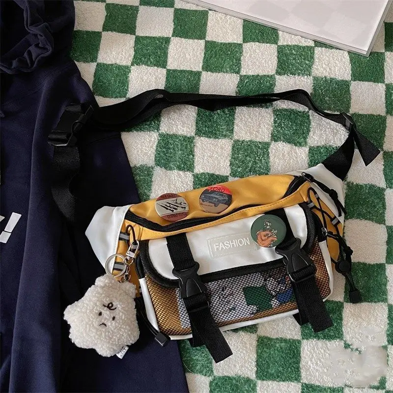 Japanese Crossbody Bag Male Korean Unisex Girl Student Chest Bag Hong Kong Style Retro Waist Bag