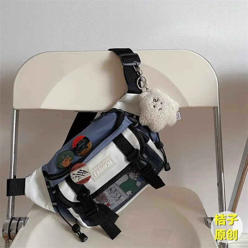 Japanese Crossbody Bag Male Korean Unisex Girl Student Chest Bag Hong Kong Style Retro Waist Bag
