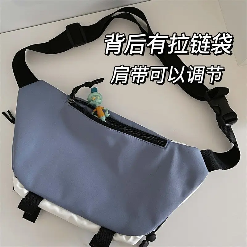 Japanese Crossbody Bag Male Korean Unisex Girl Student Chest Bag Hong Kong Style Retro Waist Bag