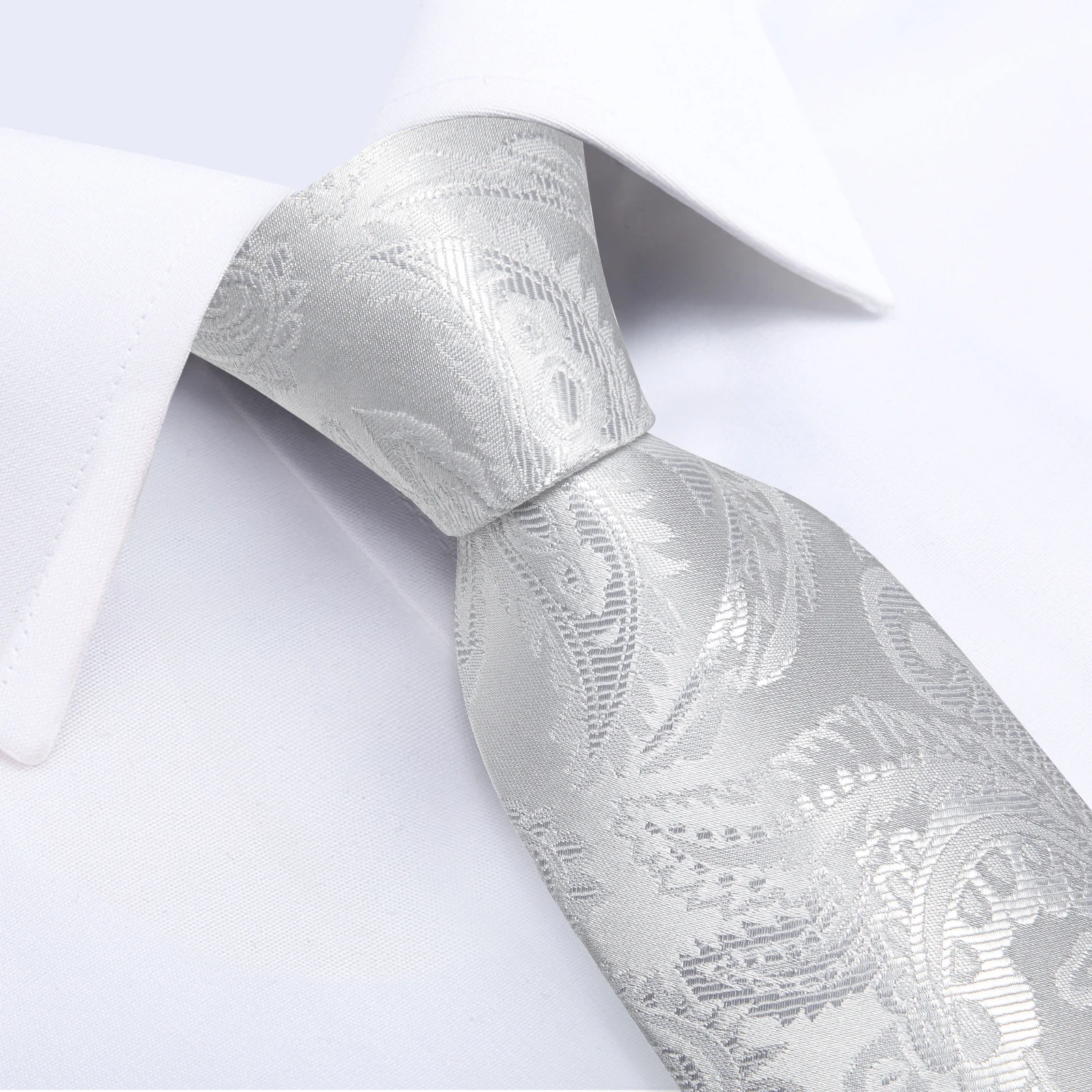 2023 Fashion Men's Tie Set Hanky Cufflink with Tie Tack Silver Ring 8cm Solid Classic Wedding Party Accessories Gravata Gift