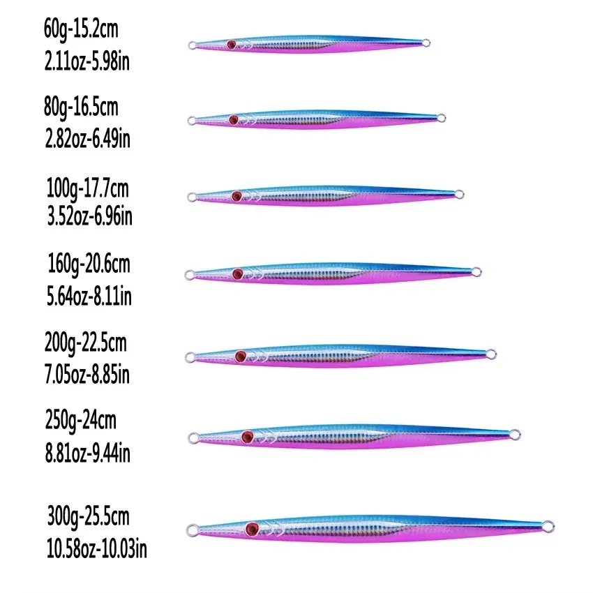 1pcs Iron Plate Jig Sea Fishing Long Strip Quick-Drawing Iron Plate Fish Fast Sinking And Slow Shaking Luminous Iron Plate 100g
