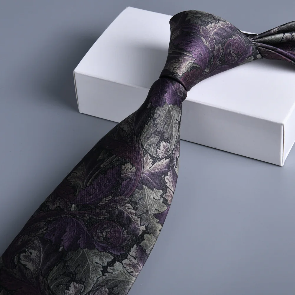 Vintage Silk Ties Men's Fashion 8cm Flower Floral Necktie For Men Wedding Business Meeting Gravata Soft Printing Tie Wed Gifts