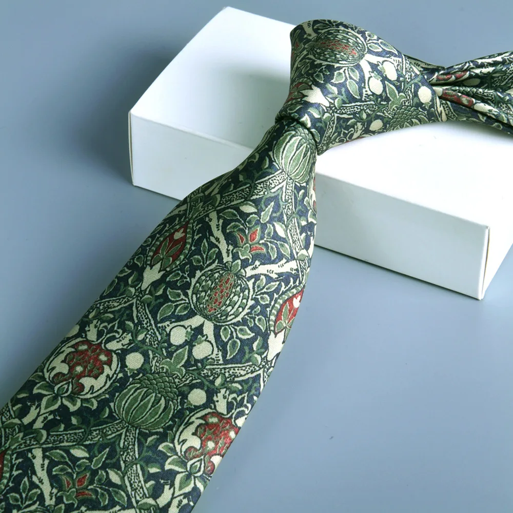 Vintage Silk Ties Men's Fashion 8cm Flower Floral Necktie For Men Wedding Business Meeting Gravata Soft Printing Tie Wed Gifts