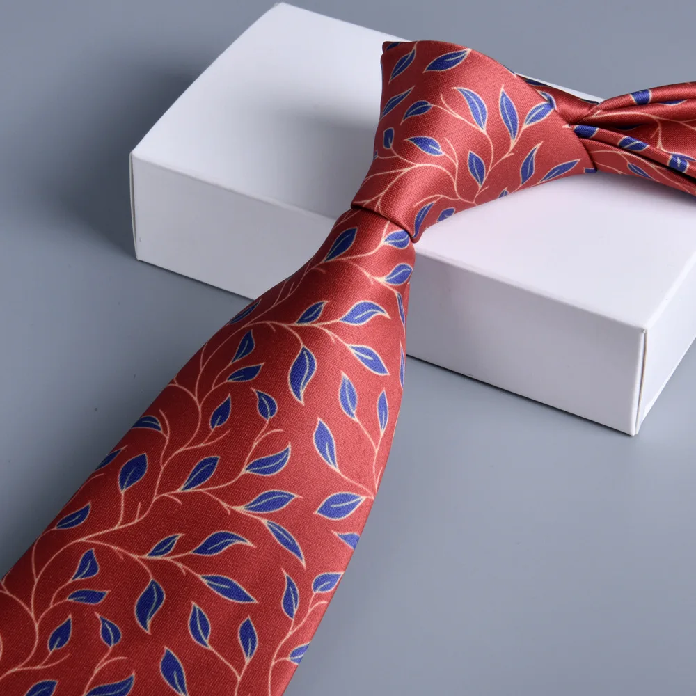 Vintage Silk Ties Men's Fashion 8cm Flower Floral Necktie For Men Wedding Business Meeting Gravata Soft Printing Tie Wed Gifts