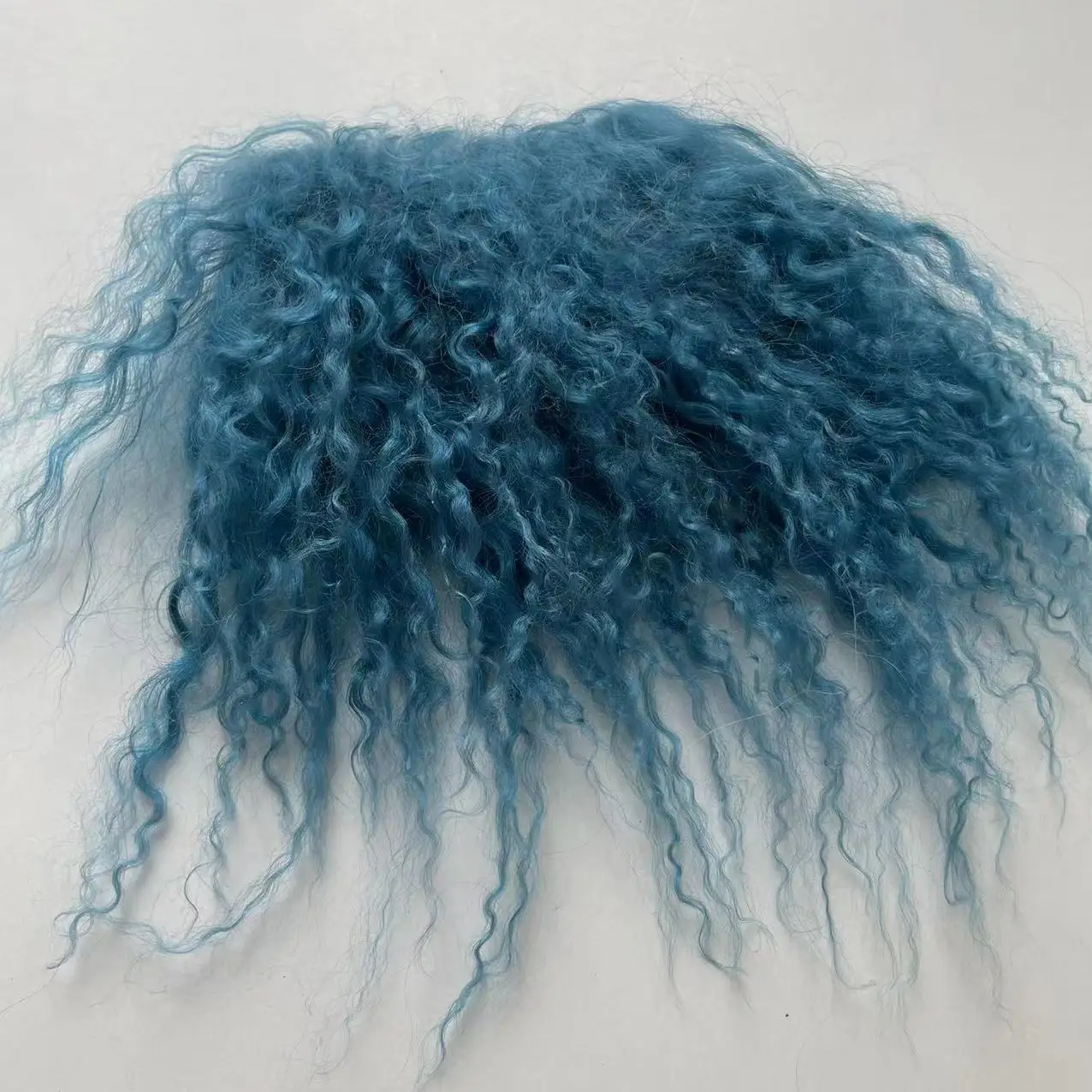 High Quality Sheepskin Wool Lamb Fur Pelt Hair Row Curly Hair Extensions SD Blyth Dolls Wigs Hair Wefts Accessories