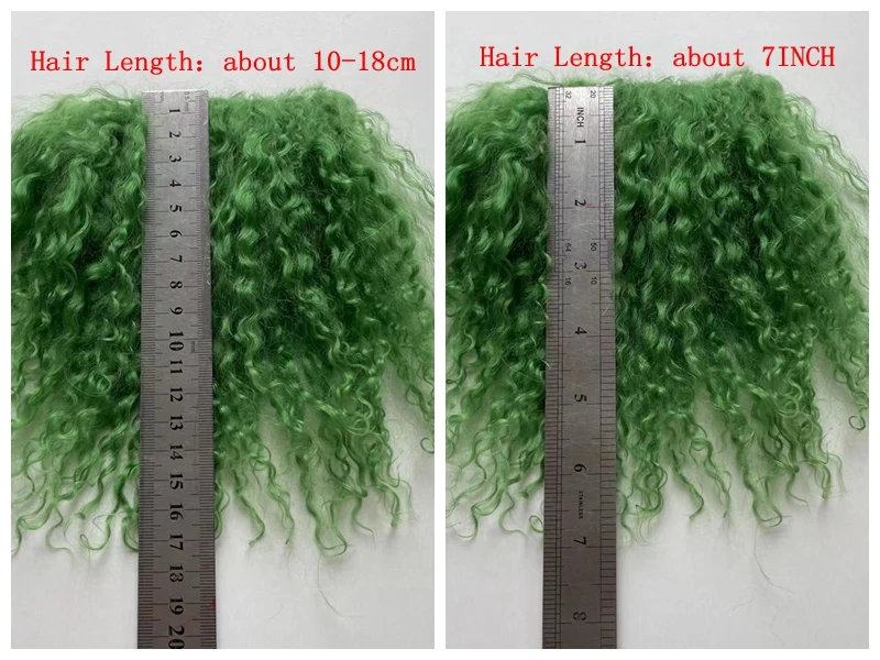 High Quality Sheepskin Wool Lamb Fur Pelt Hair Row Curly Hair Extensions SD Blyth Dolls Wigs Hair Wefts Accessories