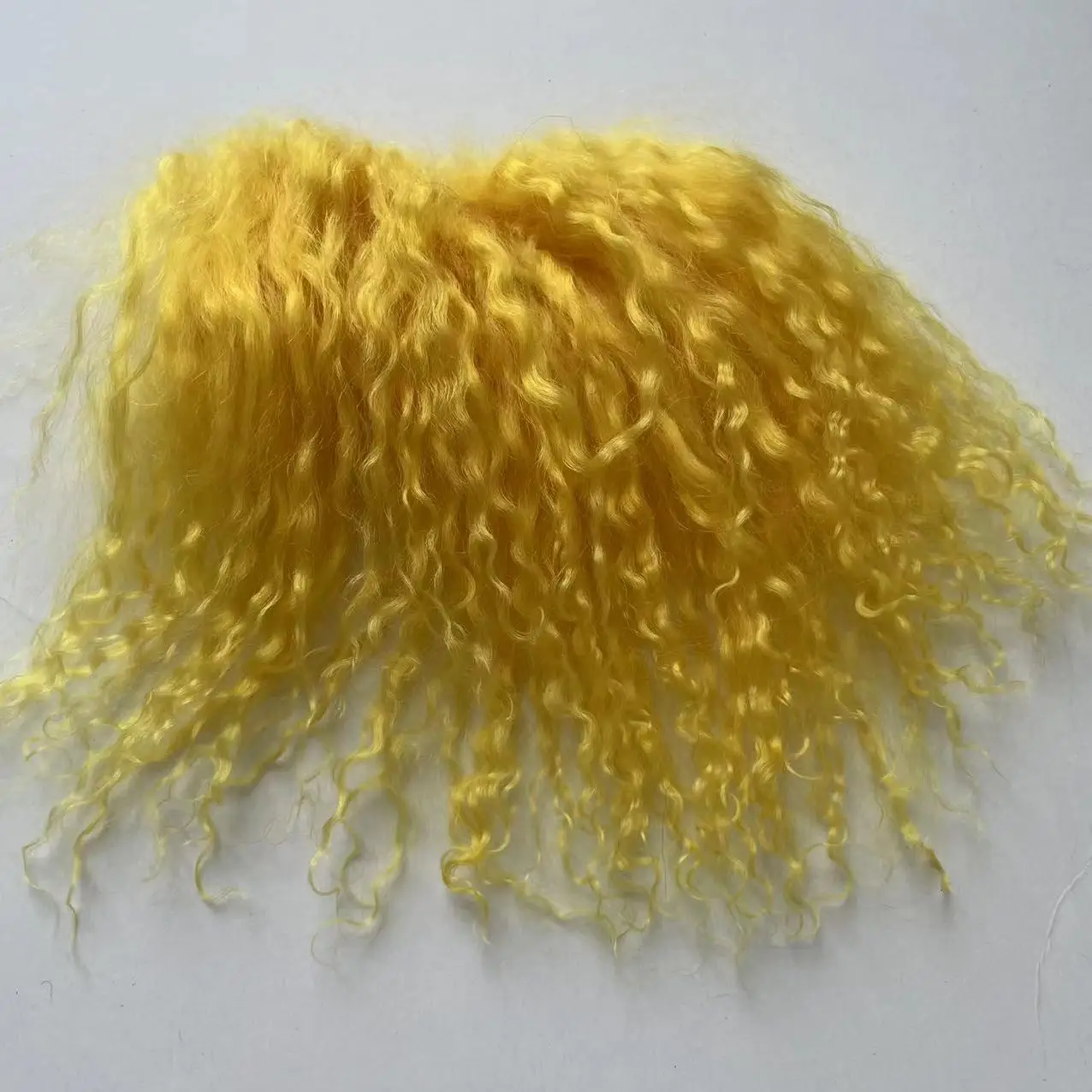High Quality Sheepskin Wool Lamb Fur Pelt Hair Row Curly Hair Extensions SD Blyth Dolls Wigs Hair Wefts Accessories