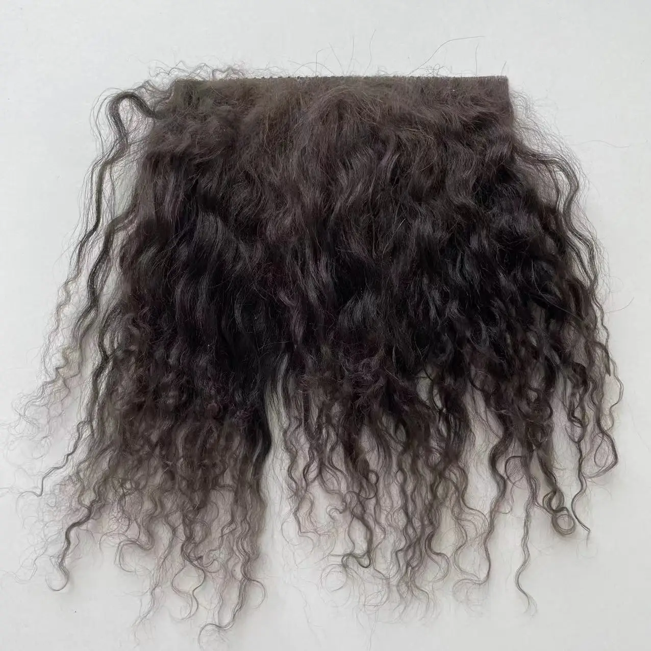 High Quality Sheepskin Wool Lamb Fur Pelt Hair Row Curly Hair Extensions SD Blyth Dolls Wigs Hair Wefts Accessories