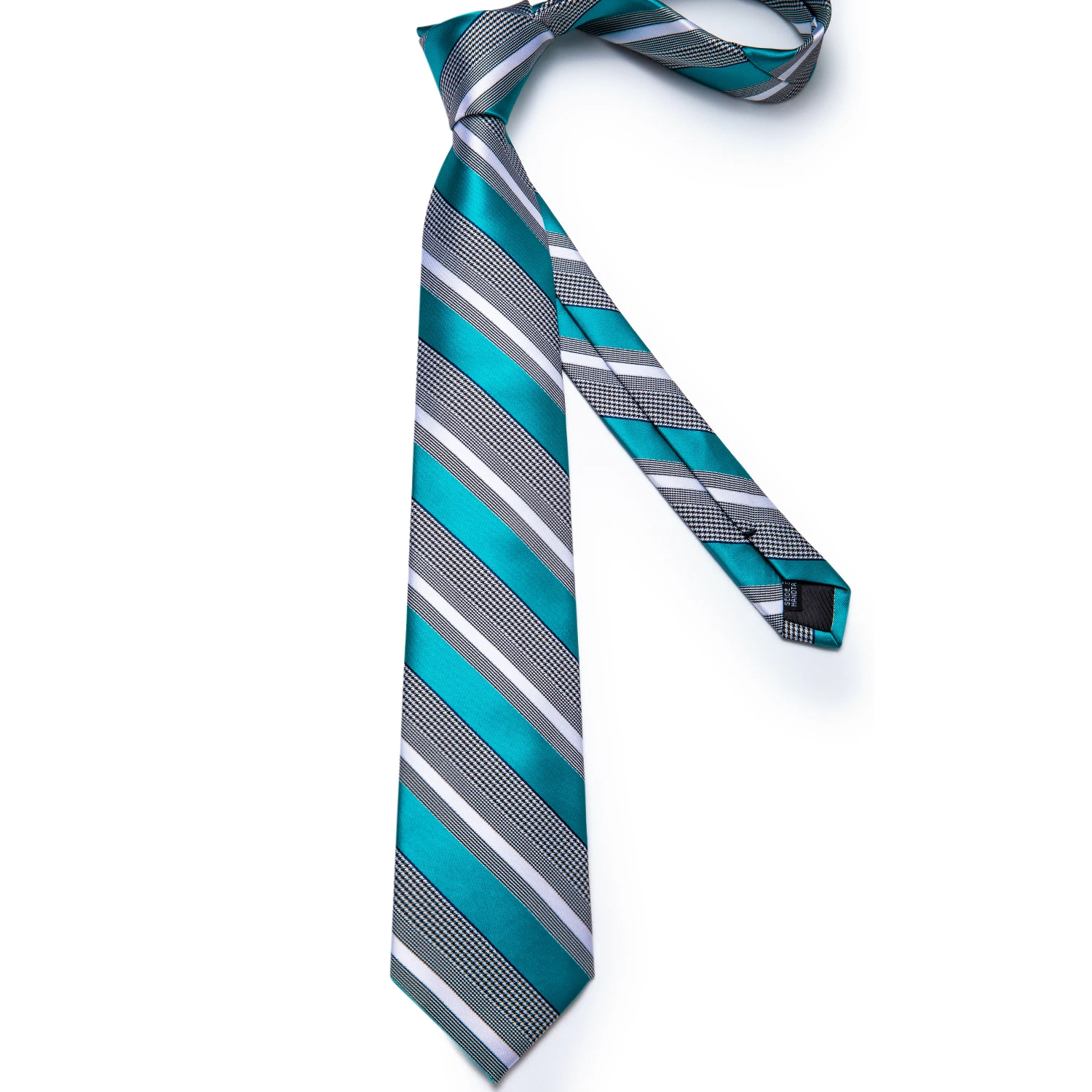 Fashion Classic Striped Plaid Mens Tie Set 8cm Wedding Party Necktie Handkerchief Cufflinks Accessories Gift for Men