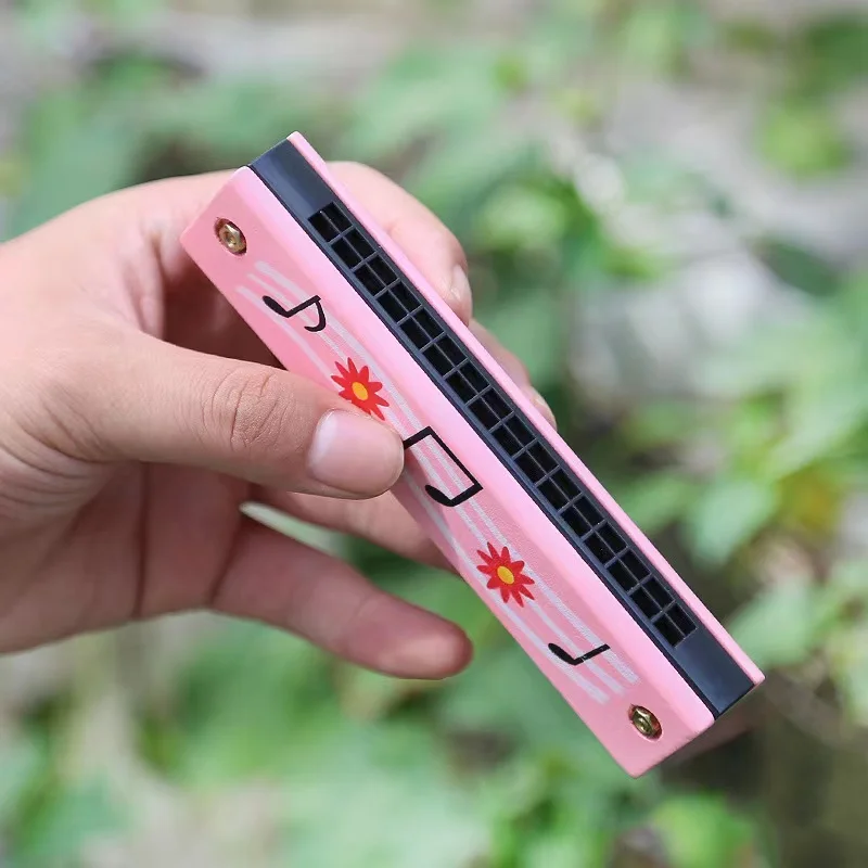 6PCS Wooden 16-Hole Harmonica Music Toy Children's Birthday Party Favors Wedding Guest Gifts Pinata Filling Gifts For The Kids