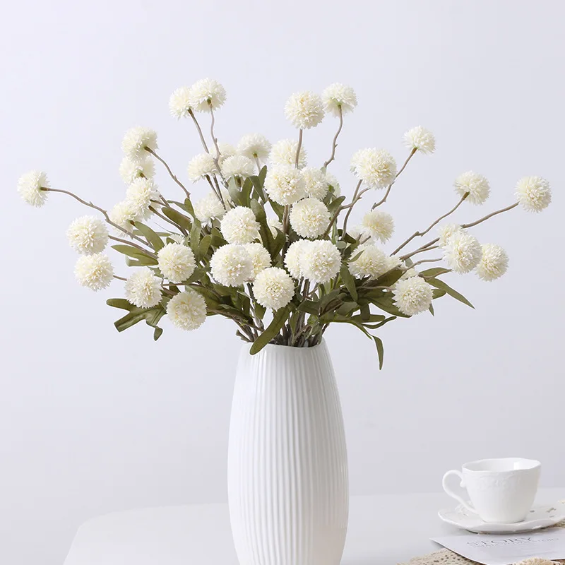Dandelion Artificial Flowers Wedding Decoration 5 Head Fake Flowers Small Thorn Ball DIY Home Decor Bouquet Valentine's Day Gift
