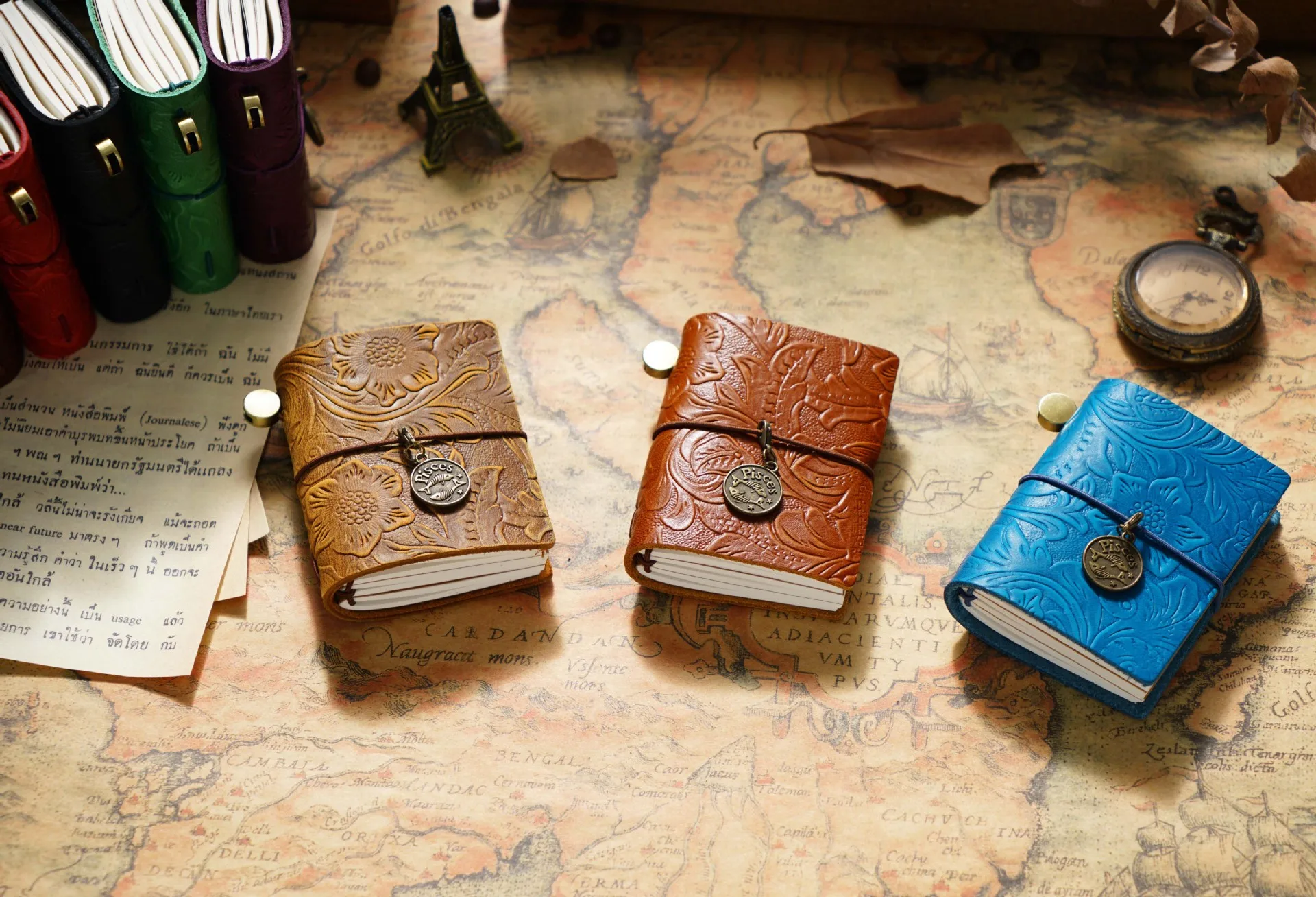 Handmade Vintage Traveler Booklet Mini Edition MINI Loose-leaf Notebook Top Layer Cowhide Pocket Diary Book Notebook