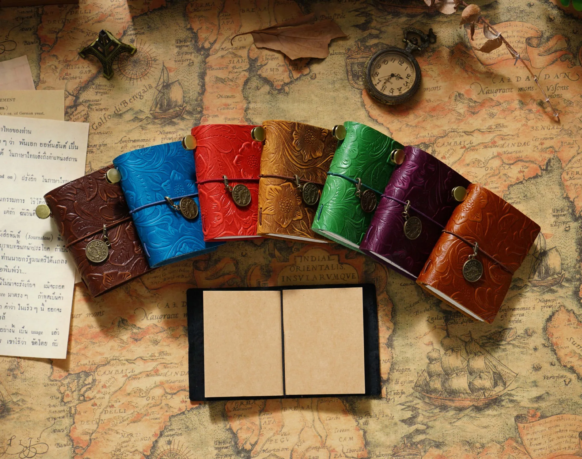 Handmade Vintage Traveler Booklet Mini Edition MINI Loose-leaf Notebook Top Layer Cowhide Pocket Diary Book Notebook