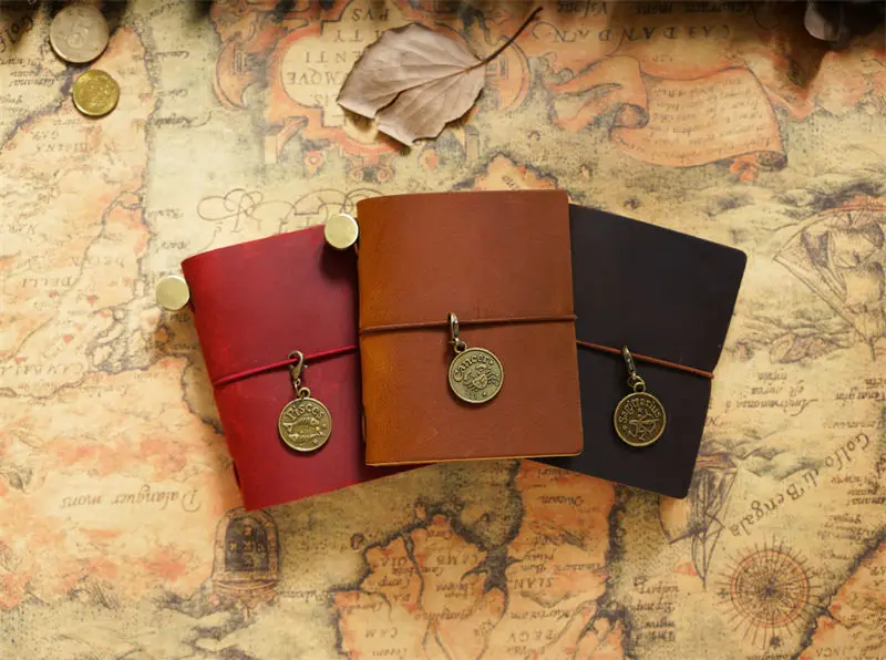 Handmade Vintage Traveler Booklet Mini Edition MINI Loose-leaf Notebook Top Layer Cowhide Pocket Diary Book Notebook