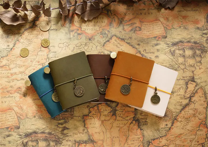 Handmade Vintage Traveler Booklet Mini Edition MINI Loose-leaf Notebook Top Layer Cowhide Pocket Diary Book Notebook