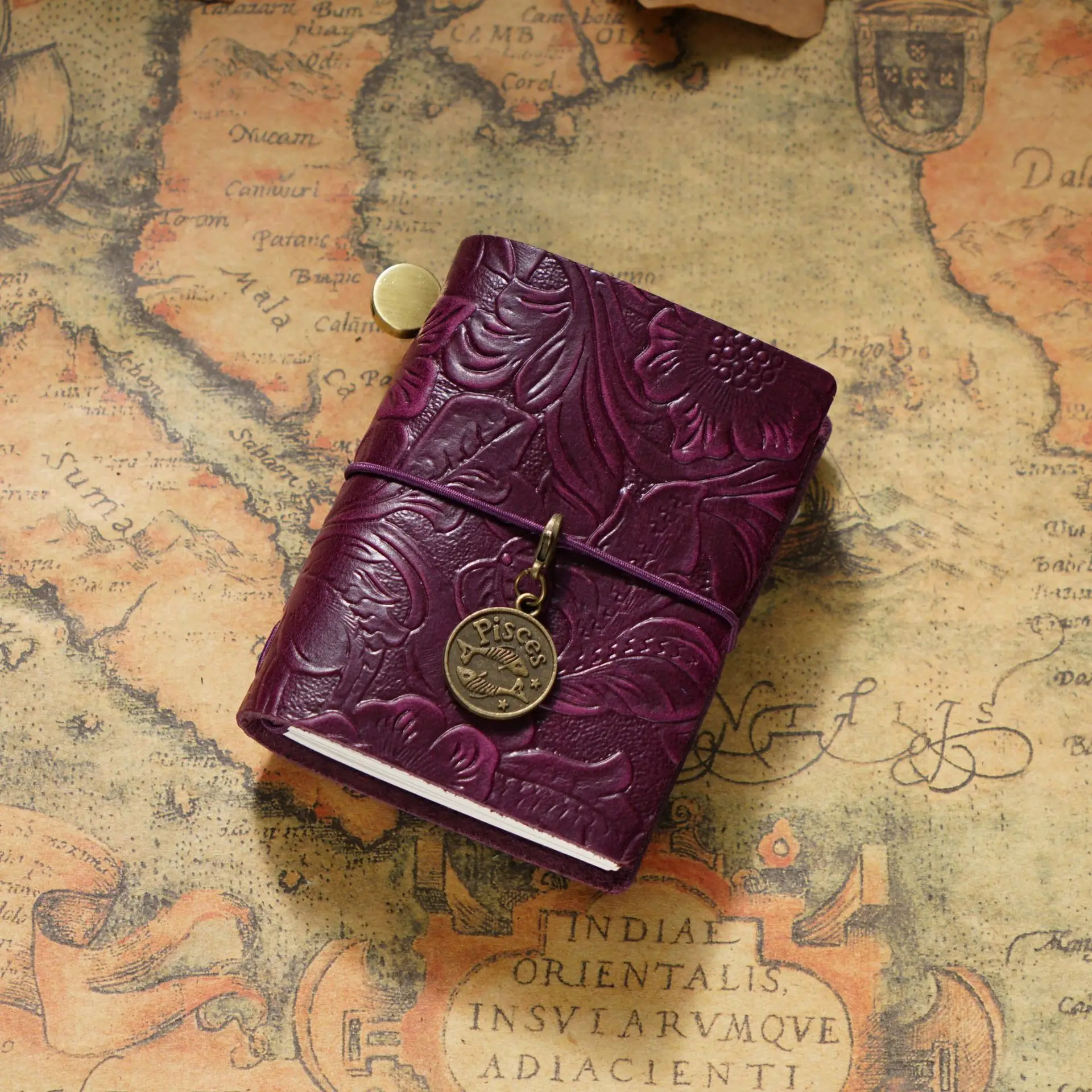 Handmade Vintage Traveler Booklet Mini Edition MINI Loose-leaf Notebook Top Layer Cowhide Pocket Diary Book Notebook