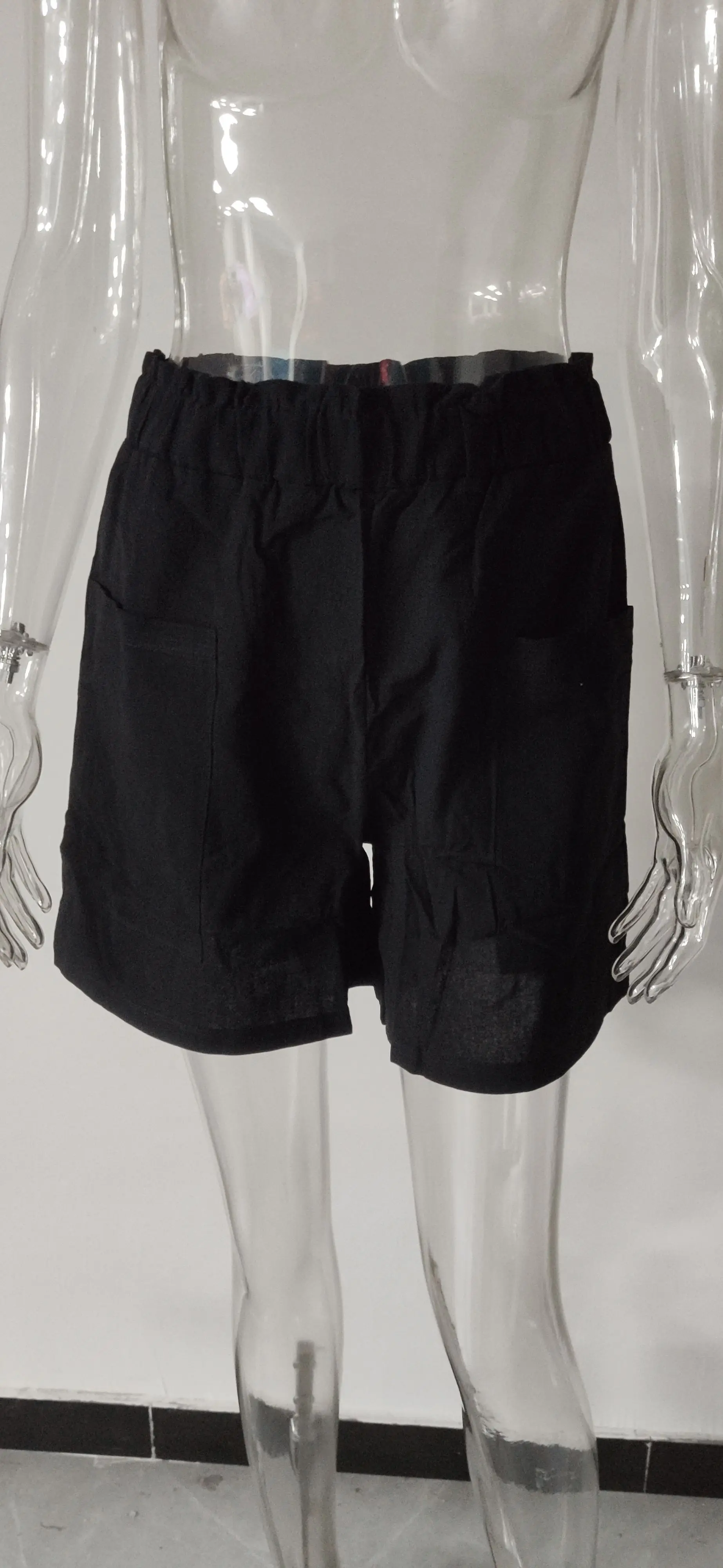 European and American Women's Cotton and Linen Flower Bud High Waist Shorts Fashionable Large Wide Leg Casual Shorts