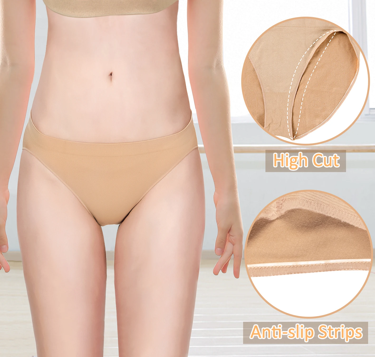 Girls Professional Dance Ballet Briefs Adult Gymnastics High Cut Underwear