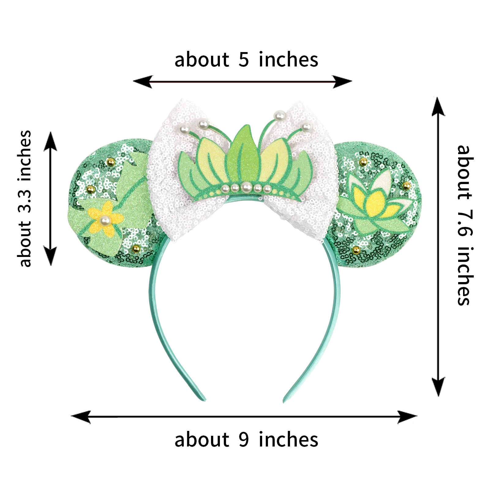 Sparkly Sequin Bow Crown Hair Bands for Women Cute Head Accessories Kid DIY Crown Sequins Bow Headband Ears Headwear Accessories