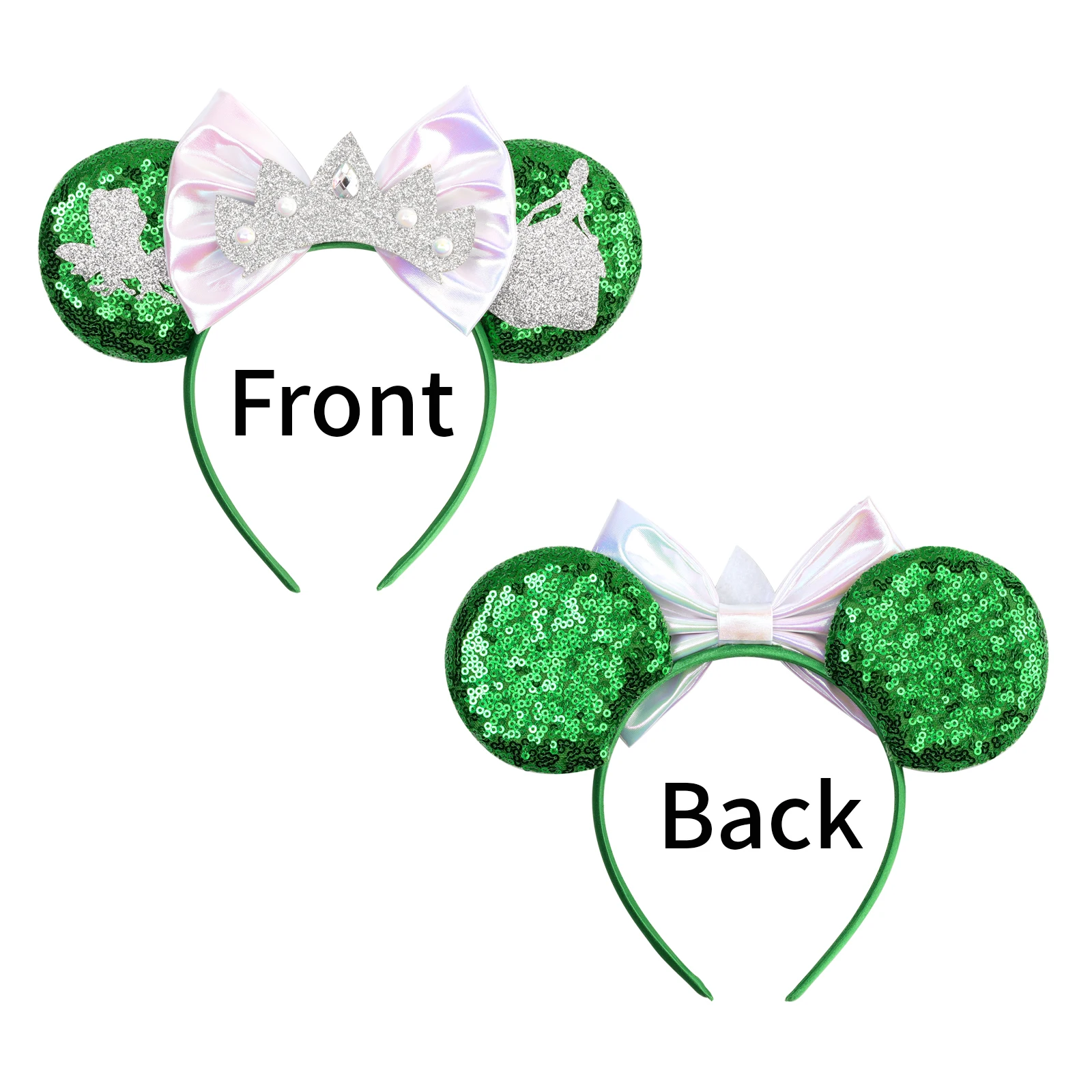 Sparkly Sequin Bow Crown Hair Bands for Women Cute Head Accessories Kid DIY Crown Sequins Bow Headband Ears Headwear Accessories