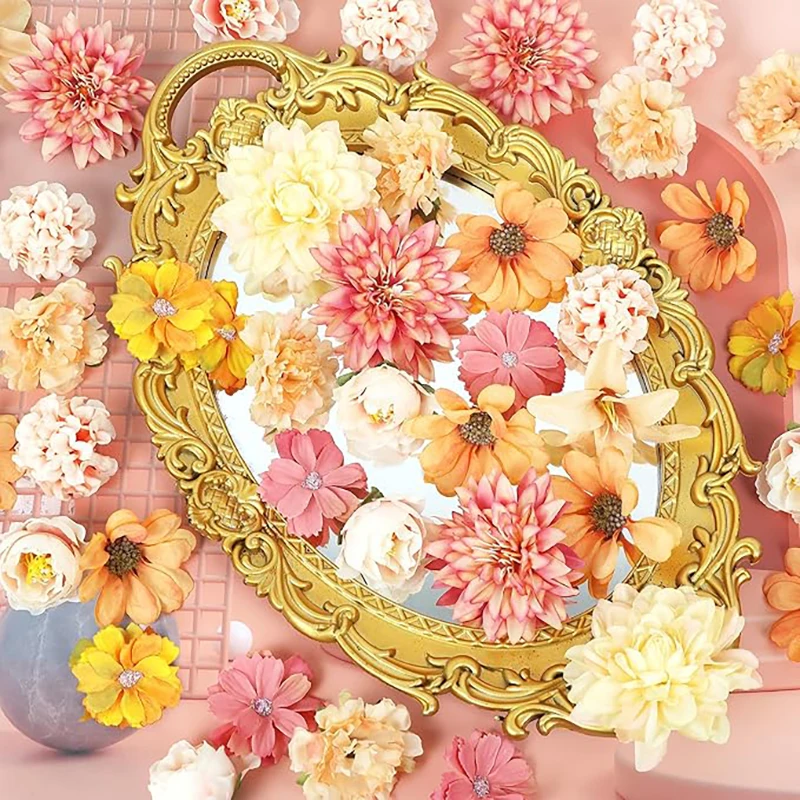 24Pcs Artificial Peony Flowers Head for Wedding Decoration Fake Flower Home Decor Birthday Party DIY Garland Gift Accessories