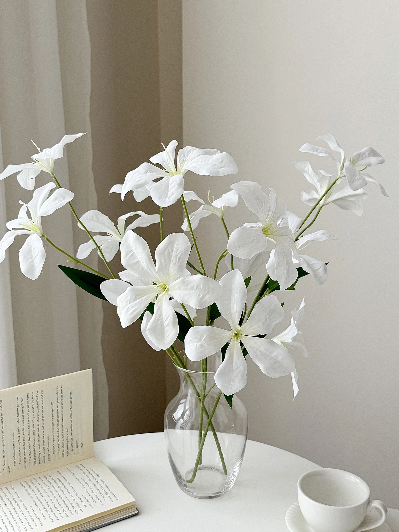 1pc Artificial Silk Flowers Artificial Human-like Flame Orchid Home Living Room Decoration with Artificial Flowers Wedding Windo