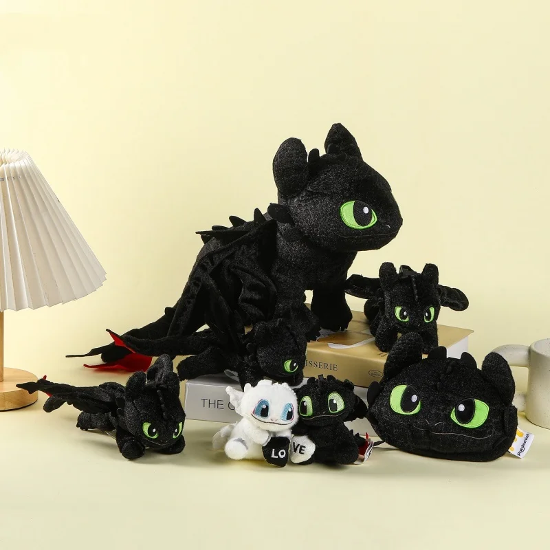 Genuine Classic Anime Small Pendants Plush Keychains Toothless Dolls Stuffed Animals Christmas Birthday Gifts For Kids