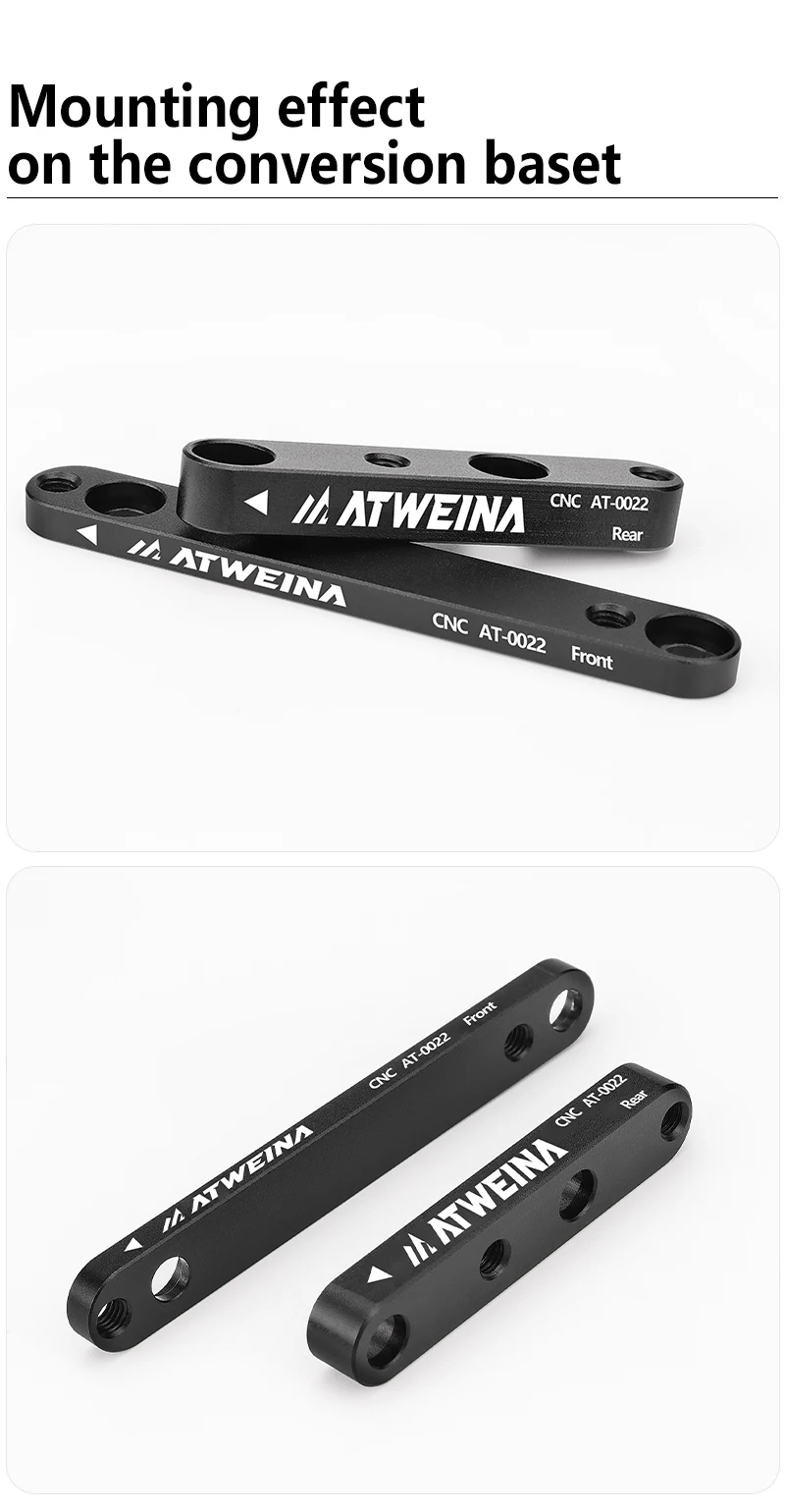 ATWEINA 160 to 180mm Disc Brake Adapter CNC Aluminum Alloy Front/Rear Conversion Bracket with Screws for Road Bike