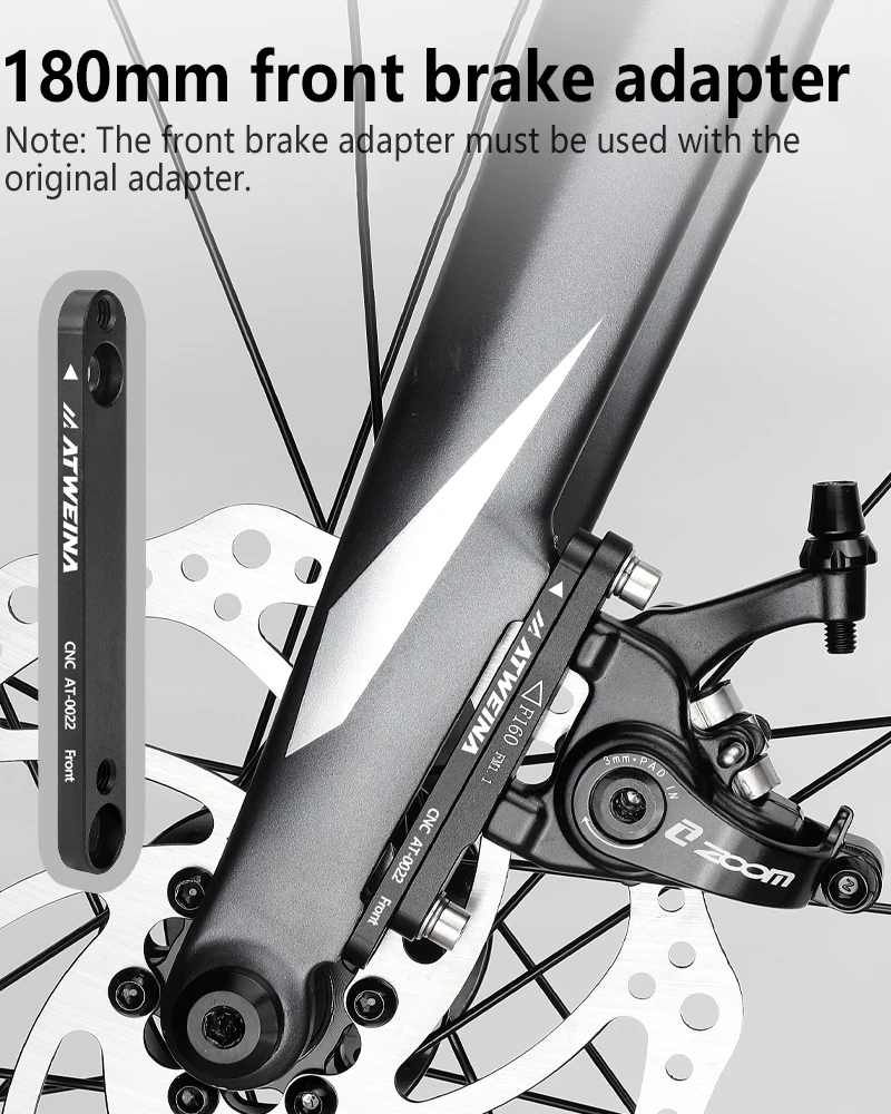 ATWEINA 160 to 180mm Disc Brake Adapter CNC Aluminum Alloy Front/Rear Conversion Bracket with Screws for Road Bike