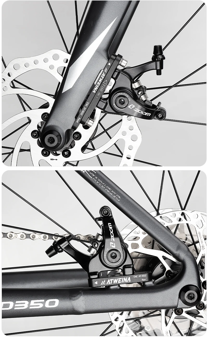 ATWEINA 160 to 180mm Disc Brake Adapter CNC Aluminum Alloy Front/Rear Conversion Bracket with Screws for Road Bike