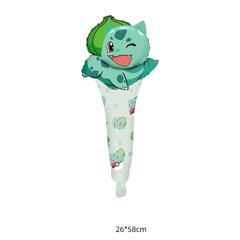 16Pcs Pokemon Hand Stick Foil Balloons Globals Cartoon pikachu Strip Balls Sids Boy Birthday Party Inflatable Toys Gift