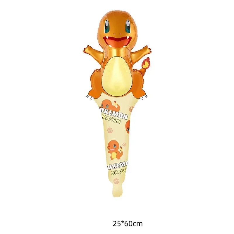 16Pcs Pokemon Hand Stick Foil Balloons Globals Cartoon pikachu Strip Balls Sids Boy Birthday Party Inflatable Toys Gift