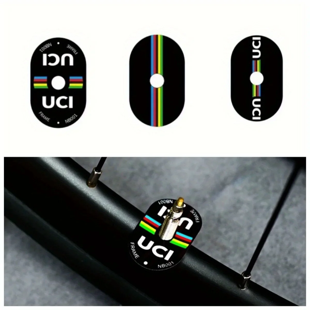 2PCS/sheet Dancehall Bicycle Wheel Blowhole Decoration Sticker, UCI Style Cycling Rally Personalized Decoration